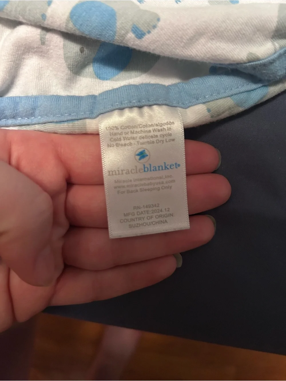 Blue & White Elephant miracle Swaddle Blanket